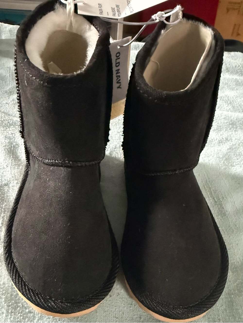 Old Navy Black Faux-Suede Plush-Lined Toddler Girl Boots